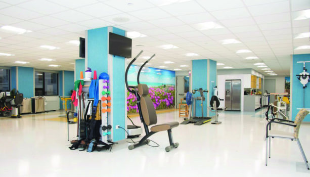 Exercise equipment for rehabilitation at the Upper East Side Rehabilitation and Nursing Center.